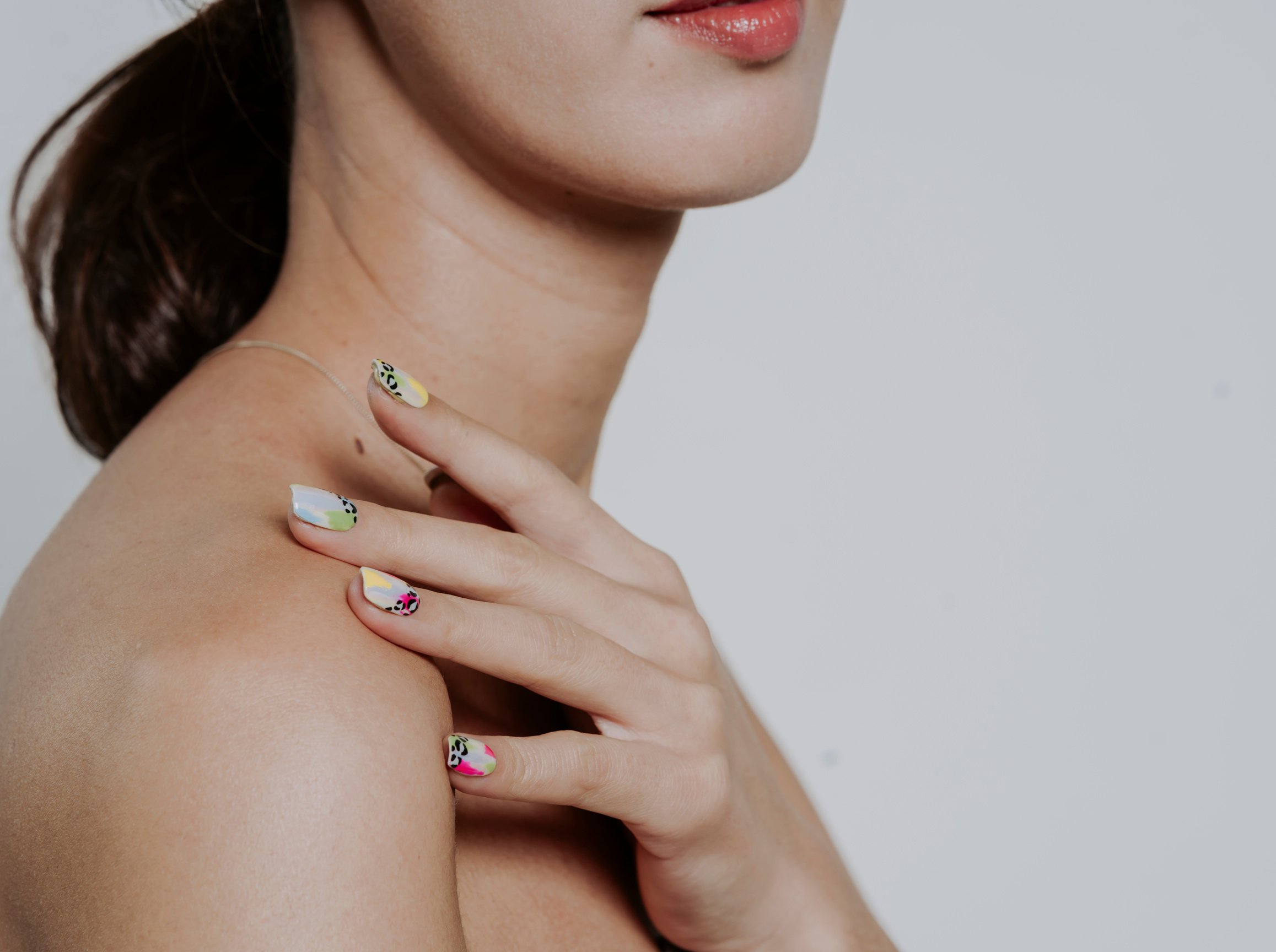 Woman Showing Nail Art